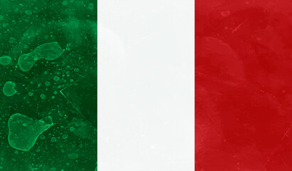 Italy, italian flag on concrete textured background