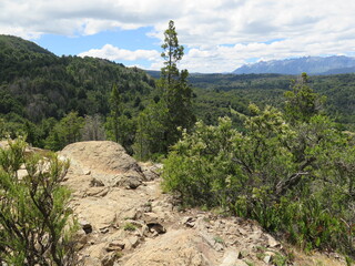 rocks next to the Rio Azul in El Bolson, Patagonia, Argentina, December