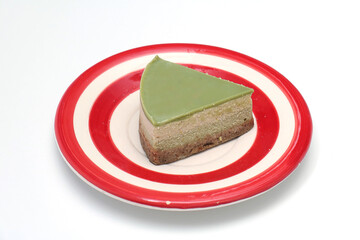 Raw cake on ceramic plate