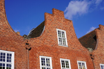Häuser im Holländischen Viertel von Potsdam bei Sonnenschein