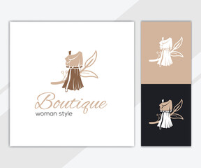 Abstract modern woman fashion logo template suitable for boutique