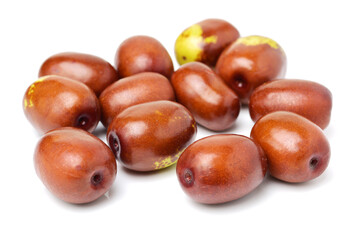 jujube or chinese date on white background