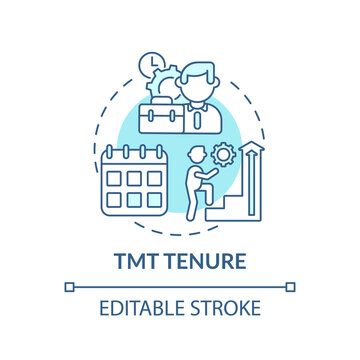 Tmt tenure concept icon. Top management team analysis criteria. Previous working experience. Working idea thin line illustration. Vector isolated outline RGB color drawing. Editable stroke
