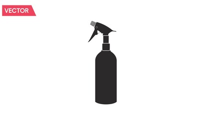 Vector Isolated Black and White Illustration of a Spray Bottle