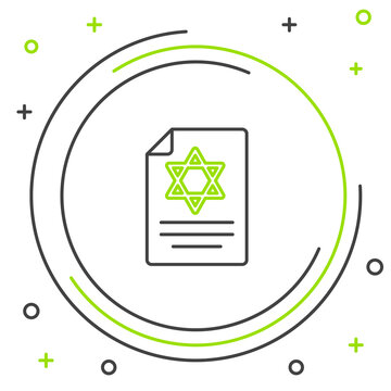 green star of david document clip art preview