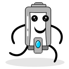 Graphic illustration of design of cute soap dispenser character mascot