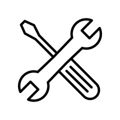 Tools wrench and screwdriver icon vector