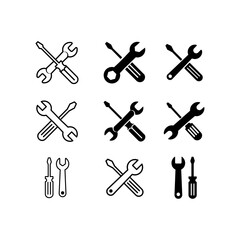 Tools wrench and screwdriver icon vector