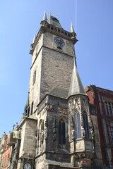 Prague, Czech Republic:  perspective view of the tower of the Old Town Hall