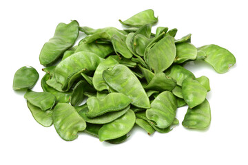 Hyacinth bean on white background 