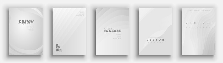Minimal covers design. White set. Idustrial geometric patterns. Eps10 vector