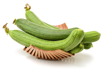 fresh loofah on the white background 
