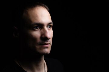 Obraz premium portrait of a man black background