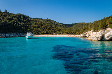 Coral cove with turquoise water in greece