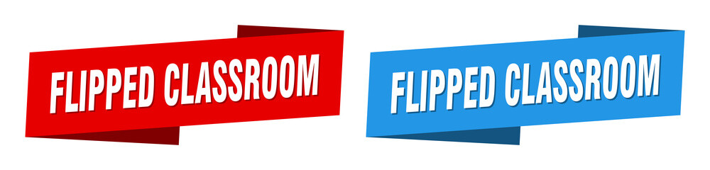 flipped classroom banner. flipped classroom ribbon label sign set