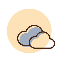 Two clouds vector icon. Weather sign