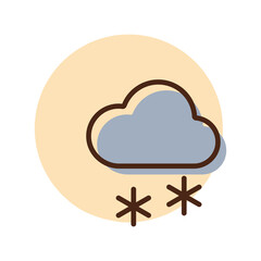 Cloud with snow vector icon. Weather sign