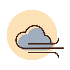 Cloudy and wind vector icon. Weather sign