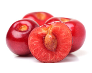 cherry fruit on white background.