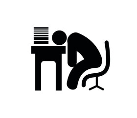 illustration of a tired  person sitting on a chair vector icon. Editable stroke. Symbol in Line Art Style for Design, Presentation, Website or Apps Elements, Logo. Pixel vector graphics - Vector