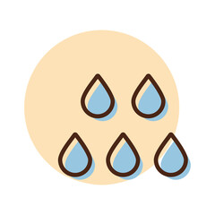 Drop water vector icon. Weather sign