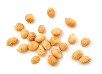 Processed peanuts isolated on white background