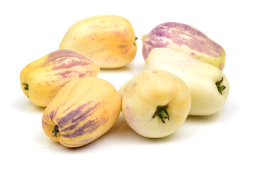 fresh Pepino fruit on white background