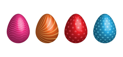 Realistic Easter egg vector design isolated on white background