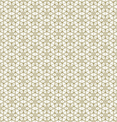 Seamless traditional Japanese ornament Kumiko.Golden color lines.