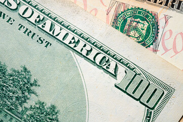 Paper dollar bills detail close-up. Business finance loans and payments