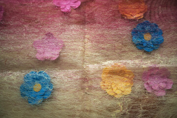 abstract background of flowers undernith fabric