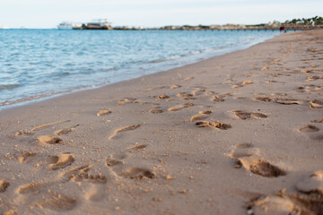 footprints on the beach