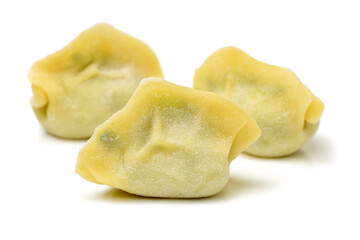 Chinese dumplings on white background 