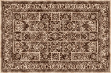 Carpet Vintage Style Tribal pattern with distressed texture and effect
