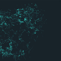 Geometric graphic background molecule and communication. Big data complex with connections. Digital data visualization. Scientific vector illustration