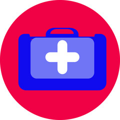 Obraz premium Medical kit icon on red background. Royalty free and fully editable. 