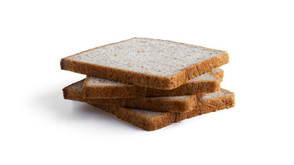 Toast, bran bread isolated on a white background.