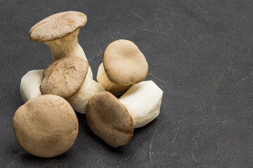 Bunch of king oyster mushrooms