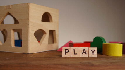 PLAY word against children colourful blocks learning toys