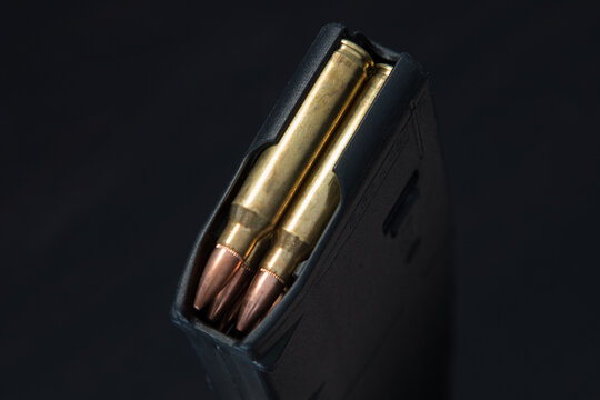 High capacity 30 round bullet magazines for an AR-15 semi-auto assault rifle guns with .223 and .556 bullets