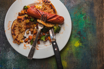 Still life- the bratwurst on the grill