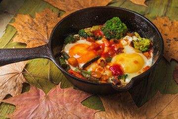 Fast food- still life- fried chicken eggs