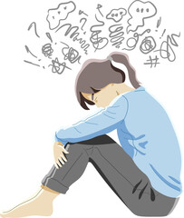 young woman suffering mental disorder