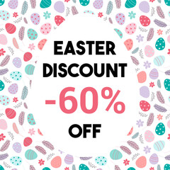 Fototapeta na wymiar Easter sale. Special offer Easter discount banner. Vector illustration. Print and web design. 