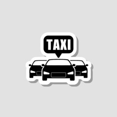 Taxi urban sticker icon isolated on white background