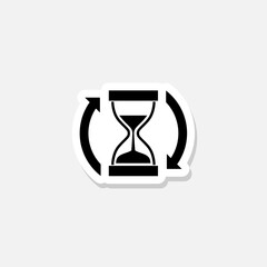 Fototapeta premium Old hourglass with flowing sand icon isolated on white background