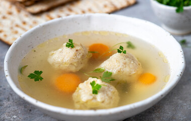 Traditional Matzah Ball Soup for Passover