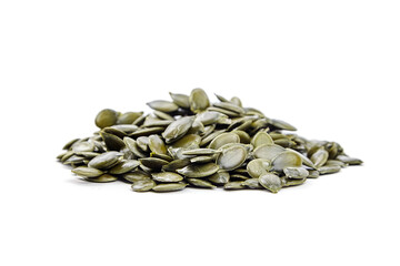 Pumpkin seeds isolated on a white background