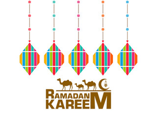 Ramadan greeting card for the Muslim community festival celebration.	
