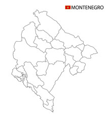 Obraz premium Montenegro map, black and white detailed outline regions of the country.